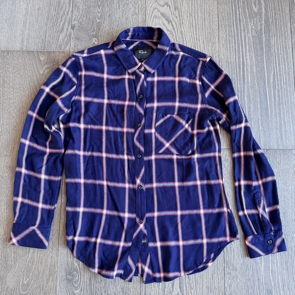 Rails Hunter Buttondown Shirt in Sapphire Magenta Size XS